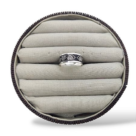 ANEL PRATA MASCULINO C/DETALHES