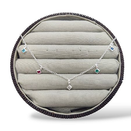 PULSEIRA PRT C PINGENTE 5 PED COL COLOR