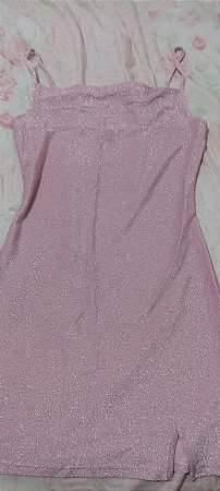Vestido Reto Curto Festa Alcinha Lurex