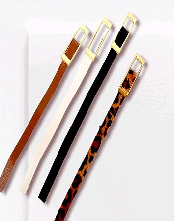 Kit Cintos Feminino Fivela Dourada