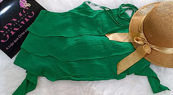 Blusa Frente Única Babado Assimétrica