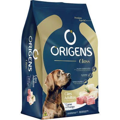 Ração Origens Class para Cães Adultos sabor Carne e Frango