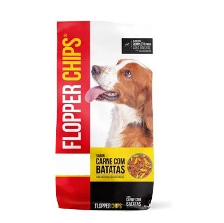 Ração Flopper Chips Carne com Batatas para Cães Adultos 15kg