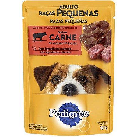 Ração Úmida Pedigree Sache Carne ao Molho Cães Adultos de Raças Pequenas