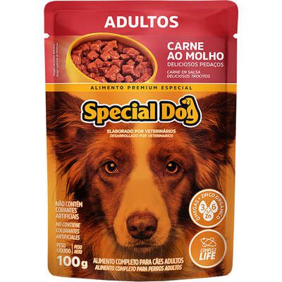 Ração Úmida Special Dog Sachê Carne para Cães Adultos 100g