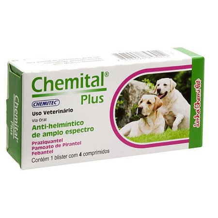 Chemital Plus para Cães com 4 comprimidos Chemitec