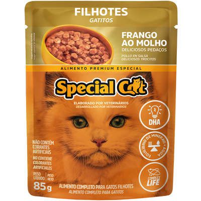 Ração Úmida Special Cat Sache Frango para Gatos Filhotes 85g