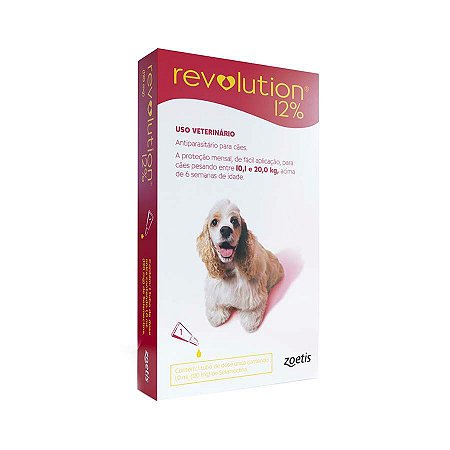 Antipulgas e Carrapatos Zoetis Revolution para Cães de 10 a 20 Kg
