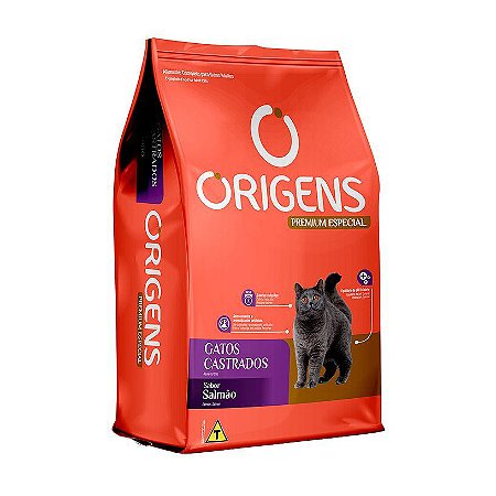 Ração Origens para Gatos Castrados sabor Salmão