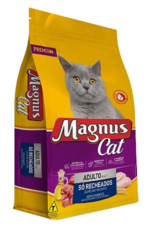 Ração Magnus Cat Só Recheados Sem Corantes Para Gatos Adultos 15kg