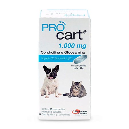 Regenerador Articular Cães e Gatos Pro Cart Agener 60 Comprimidos