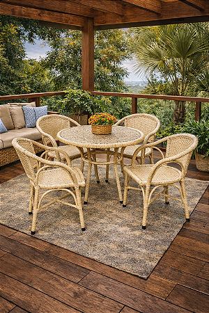 🪑 Conjunto de Mesa Roni com 4 Cadeiras
