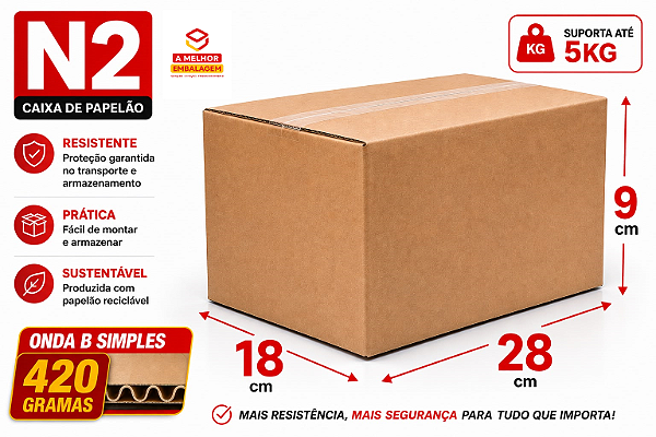 Caixa de Papelão N2 – 28x18x9