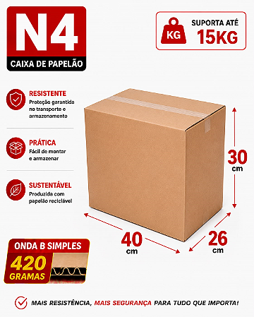 Caixa de Papelão N4 – 40x26x30