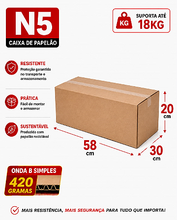 Caixa de Papelão N5 – 58x30x20