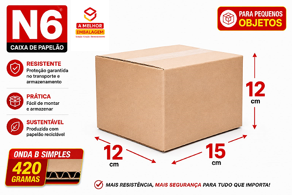 Caixa de Papelão N6 - 15X12X12