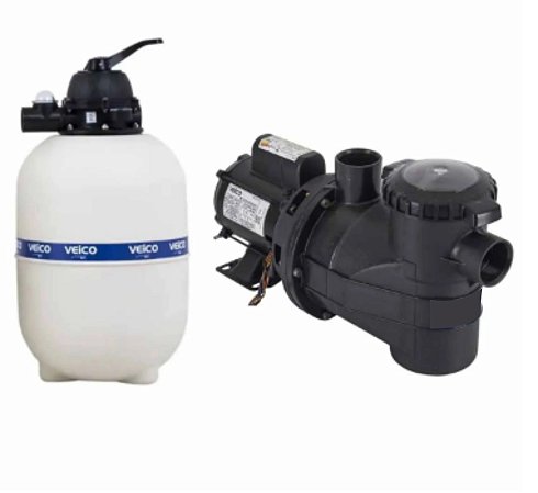 Conjunto filtro e bomba capacidade ate 19 mil litros veicoV30  bomba de 1/3 hp