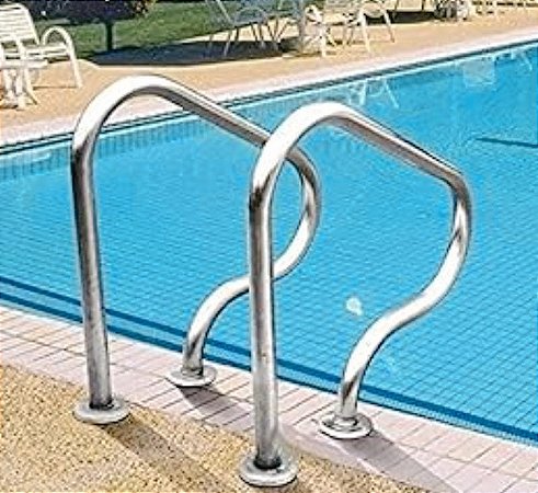 Corrimao para piscina, escada de Alvenaria Sodramar