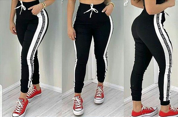 CALÇA JOGGUER COM FAIXA LATERAL