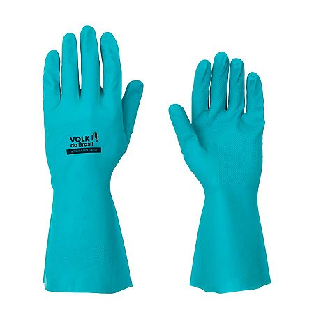 Luva Nitrilica Sem Forro Verde 8m Volk (12 Pares) CA 16314