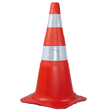 CONE 75CM FLEXIVEL LAR/BCO REFLET. NBR ABNT FORTLINE