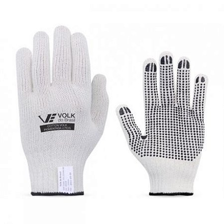 Luva Algodão Branca Pigmentada Volk (12 Pares) -  CA 30521