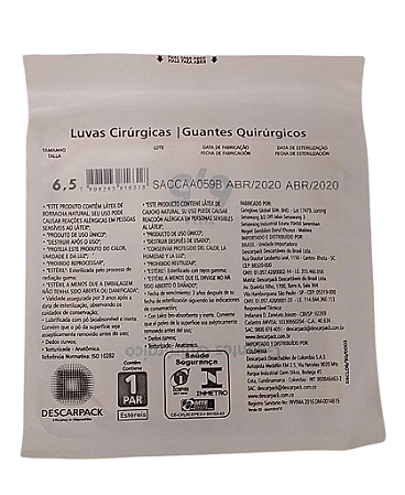 LUVA ESTÉRIL 6.5