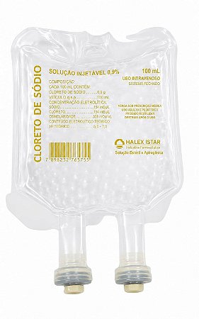 SOLUÇÃO FISIOLÓGICA 0,9% 100 ML- HALEX ISTAR - Bolsa trilaminada