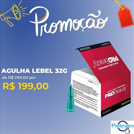 AGULHA LEBEL 32G - 4MM CX C/ 100 UNID
