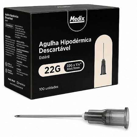 AGULHA 30X7 - PRETA - CX C/ 100 UNID