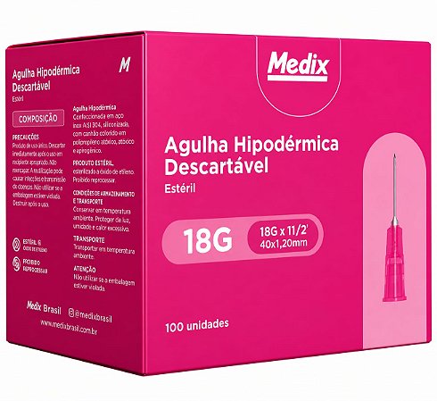 AGULHA 40X12 - ROSA - CX C 100
