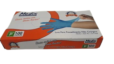 LUVA NITRILICA AZUL - P - MEDIX