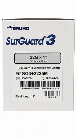 Agulhas SG3 Terumo - Caixa com 100 unidades - 2225 - 25x0,70mm