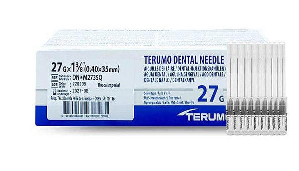 AGULHA GENGIVAL TERUMO - LONGA 27G - CX C 100