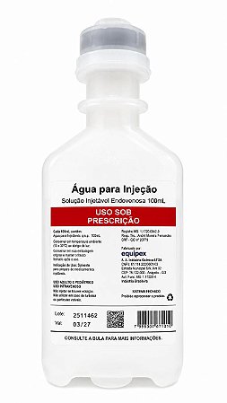 ÁGUA PARA INJEÇÃO - 100ML - EQUIPLEX - FRASCO