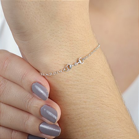 Pulseira  bridão baby equestrians prata 925