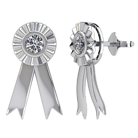 Brinco  Escarapela prata 925