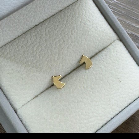 Brinco mini cabeça cavalo ouro 18k