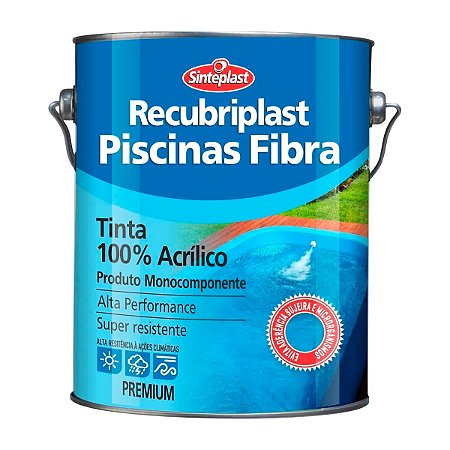 Tinta Piscina Fibra Azul Impermeabilizante 3,6L - Sinteplast