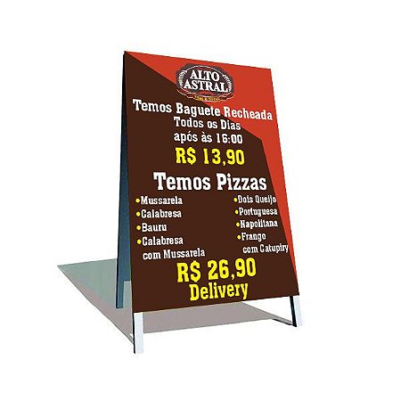 Cavalete de madeira envelopado banner 60x90cm