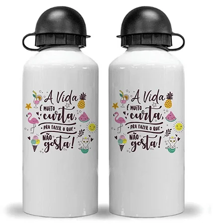 Squeeze Branco de Alumínio Personalizado 500ml