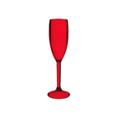 Taça Champagne Acrílico Vermelha 160ml - 6 peças - KOS