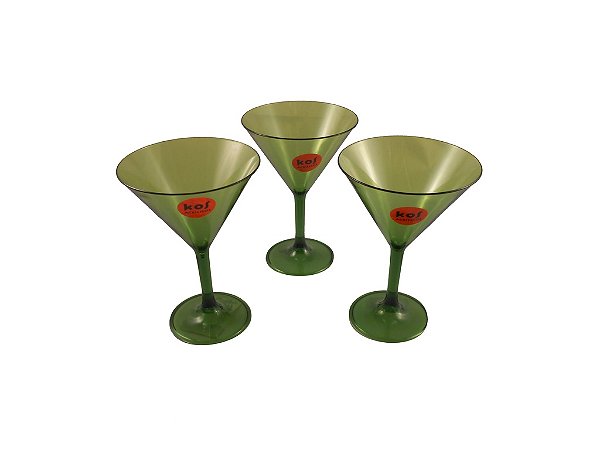 Taça de Martini Acrílico Verde 6 peças - KOS