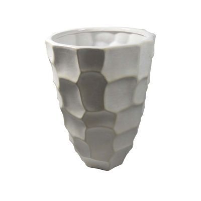 Vaso 23x16CM de Cerâmica Branca- Gs Ashley