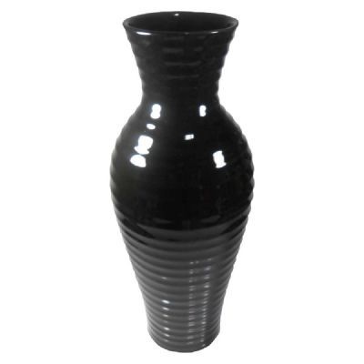 Vaso Cerâmica Preto 40X16cm