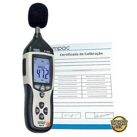 Decibelímetro Digital com Datalogger IP-900 DL + Certificado de Calibração Rastreável