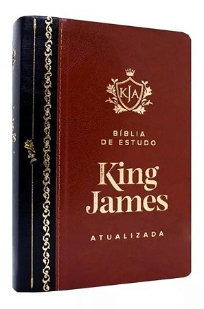 Bíblia De Estudo King James Marrom e Preta Luxo Edição 2018