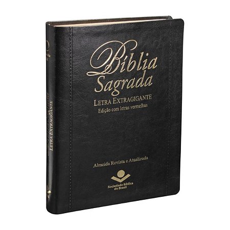 Bíblia Sagrada Letra Extragigante com índice - Capa Preta: Almeida Revista e Atualizada (ARA) com Letra Vermelha, de Soc