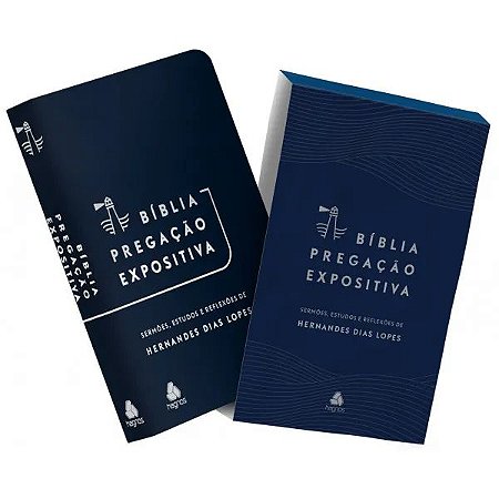 Bíblia Pregação Expositiva RA PU luxo azul escuro, de Dias Lopes, Hernandes. Editora Hagnos Ltda, capa mole em portu