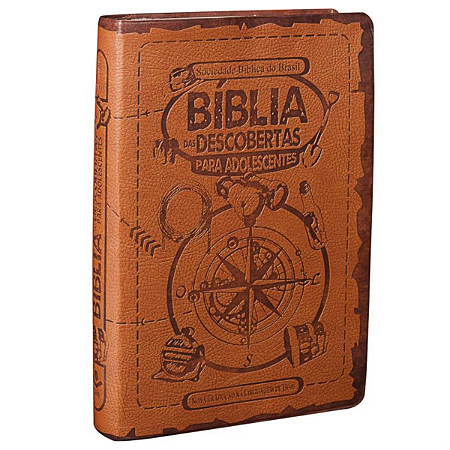 Bíblia das Descobertas para Adolescentes - Couro sintético Marrom claro: va Tradução na Linguagem de Hoje (NTLH)